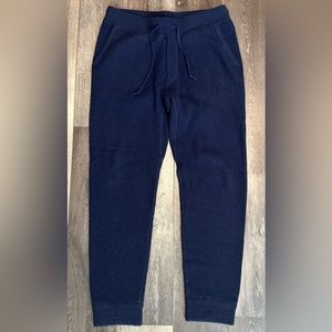 Polo Ralph Lauren Washable Cashmere Jogger Pant M Navy Blue Waffle Sweatpants